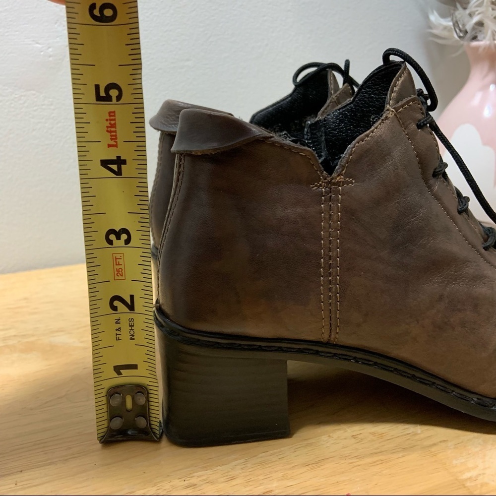 Rieker lace up brown booties chunky heal size 36 (5.5) - Picture 8 of 11